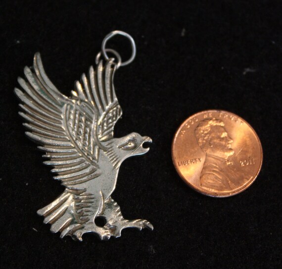 Flat Eagle - Sterling Silver Pendant - image 3