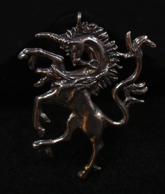 Large Unicorn Sterling Silver Pendant - image 3