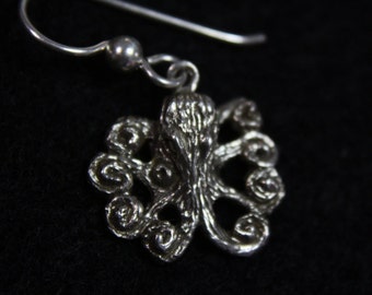 Boucles d’oreilles poulpe - argent Sterling