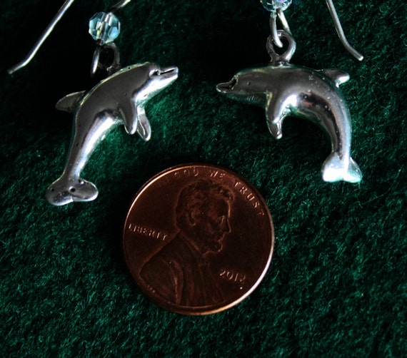 Dolphins  - Sterling Silver Dangle Earrings - image 3