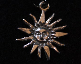 Sun wth Rays - Sterling Silver Pendant
