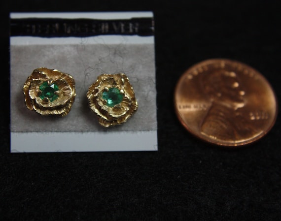 14K Rose Gold Tsavorite Stud Earring & Necklace Set - Natural Green Gemstone, 0.95 Carat, Round Cut, Gift For Her