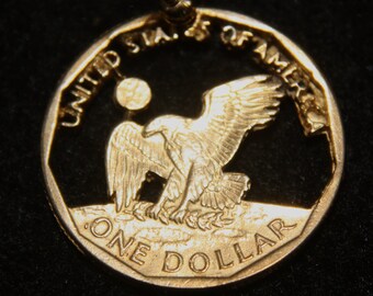 Coin Cut - Susan B Anthony Dollar - Bronze Dangle Earrings