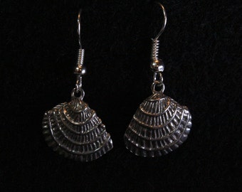 Huître coquille boucle d'oreille - argent Sterling