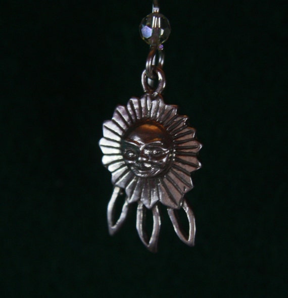 Sun with Rays - Sterling Silver Dangle Earrings - image 4