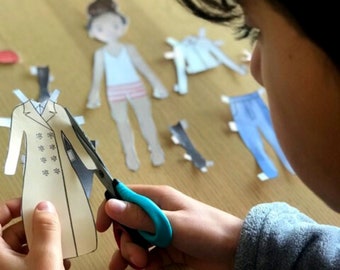 Amanda Paper Doll; Digital Creative Sheets, PDF, Printable, Amanda Print, Kids Activities, Learn and Play