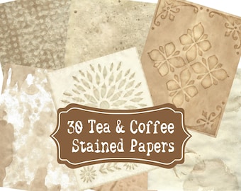 Papel con texturas envejecidas, 30 páginas de 8,5 x 11 (descarga digital)