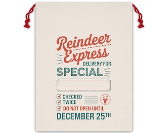 Reindeer Express -  Gift Bag, Christmas Sack