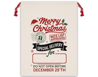 Vintage Look Christmas Gift Sack – Festive Holiday Bag