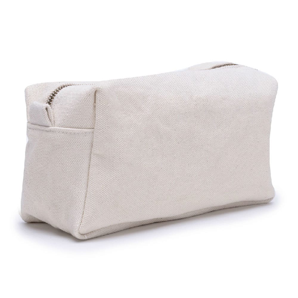 Cream Canvas Cosmetic Bag White Canvas Toiletry Bag Canvas Etsy