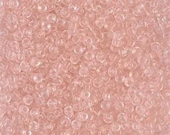 MIYUKI #11 Seed Beads - 10 Grams - 9155 - Transparent Light Tea Rose
