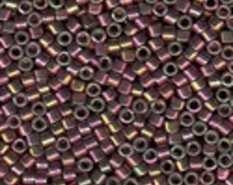 MIYUKI #11 Delica 1014 - Metallic Violet with Gold Luster AB - 5 grams