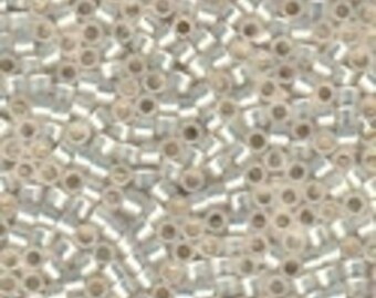 MIYUKI #11 Delica 0221 - Gold Lined White Opal - 5 grams