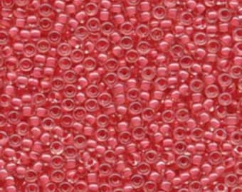 MIYUKI #15 Seed Beads - 10 Grams - 9204 - Transparent Lined Luster Salmon