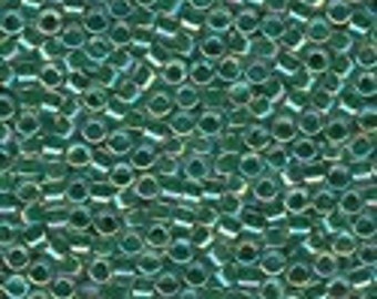 MIYUKI #11 Delica 0060 - Light Green Lined Crystal AB - 5 grams