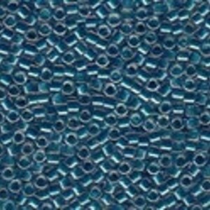 MIYUKI #11 Delica 0920 - Capri Blue Lined Crystal with Sparkle - 5 grams