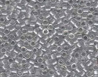 MIYUKI #11 Delica 0271 - Light Silver Grey Lined Crystal - 5 grams