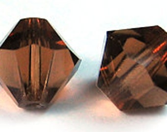 Swarovski 4mm Bicone - Smoked Topaz - Pack 20