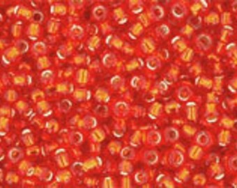 TOHO Size 15 Seed Beads - Silver Lined Siam Ruby - Pack 5 grams - 15/25B