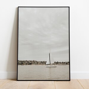 Sailboat on the Ocean Coast Southern California Ocean Print for Digital Download