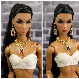 Rhinestone jewelry set for Fashion Royalty Poppy Parker Momoko Lovetones Mizi fashion doll 12 inch 1/6 scale