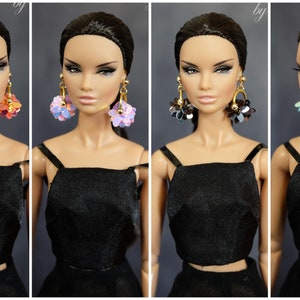 Flower earrings for Fashion Royalty Poppy Parker Momoko Lovetones Mizi