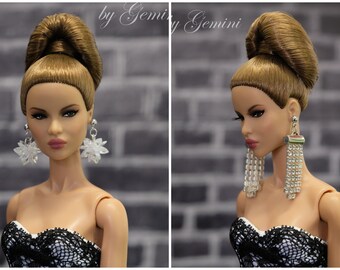 Boucles d'oreilles pour Fashion Royalty Poppy Parker Barbie Momoko Lovetones Mizi