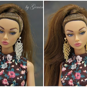 Chain earrings for Fashion Royalty Poppy Parker Momoko Lovetones Mizi fashion doll 12 inch 1/6 scale