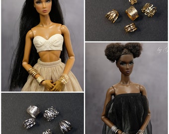 Set of bracelets for Fashion Royalty Poppy Parker Momoko Lovetones Mizi fashion doll 12 inch 1/6 scale