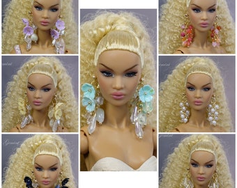 Boucles d'oreilles lustre pour Fashion Royalty Poppy Parker Barbie Momoko Lovetones Mizi