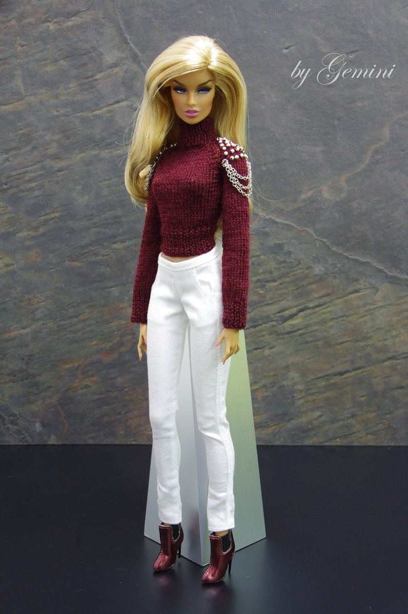 by GEMINI PRE-ORDER knitted sweater clothes outfit fashion for Fashion Royalty FR2 Nuface Poppy Parker Barbie image 5
