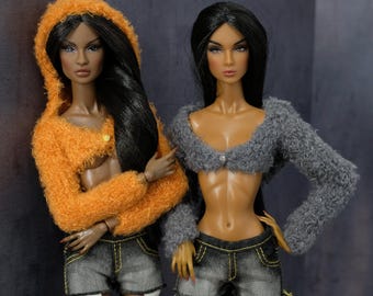 Blue Knitted Doll Sweater: Poppy Parker, Nu Face, Integrity Toys