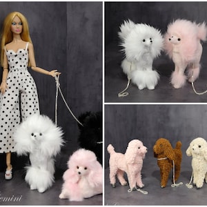 Miniatur-Hund als Haustier für Fashion Royalty Poppy Parker Momoko Mizi Modepuppen im Maßstab 12 Zoll im Maßstab 1/6