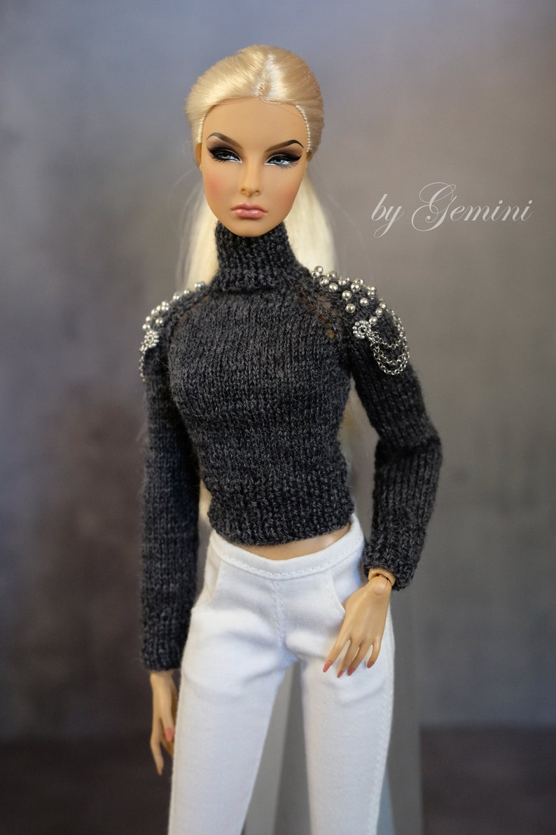 by GEMINI PRE-ORDER knitted sweater clothes outfit fashion for Fashion Royalty FR2 Nuface Poppy Parker Barbie image 2