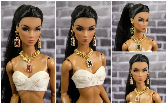 Rhinestone jewelry set for Fashion Royalty Poppy Parker Momoko Lovetones Mizi fashion doll 12 inch 1/6 scale
