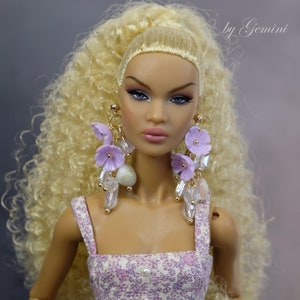 Boucles d'oreilles lustre pour Fashion Royalty Poppy Parker Barbie Momoko Lovetones Mizi Style 1