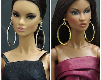 Hoop earrings for Fashion Royalty Poppy Parker Barbie Momoko Lovetones