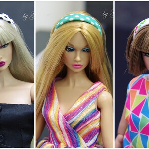 Headband headpiece hair accessory for 1/6 scale Fashion Royalty Poppy Parker Nu Face Barbie Momoko Lovetones