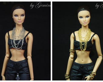 Chain necklace for Fashion Royalty Poppy Parker Momoko Lovetones Mizi fashion doll 12 inch 1/6 scale