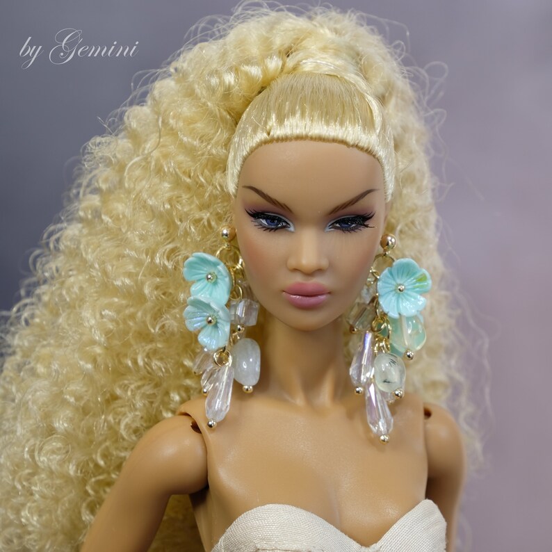 Boucles d'oreilles lustre pour Fashion Royalty Poppy Parker Barbie Momoko Lovetones Mizi Style 4