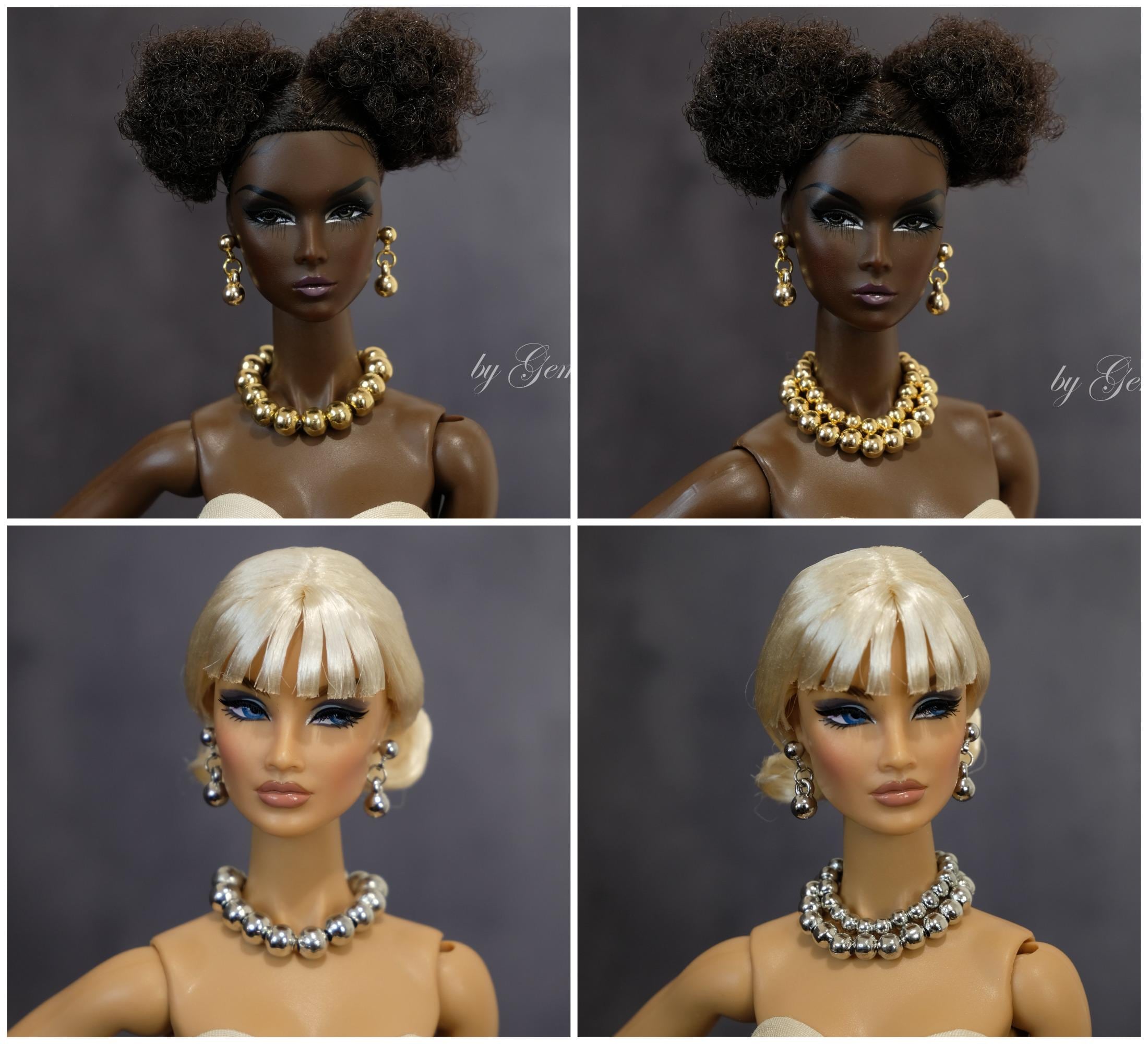 Metallperlenschmuck für Fashion Royalty Poppy Parker Nu Face Momoko Mizi Fashion Doll 12 Zoll im Maßstab 1/6