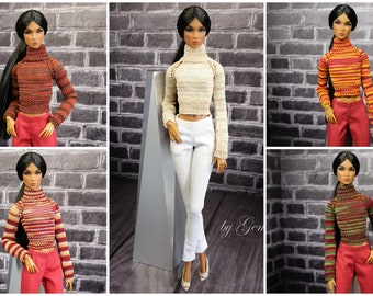 IN STOCK ~ Sweater for Fashion Royalty NUFace Poppy Parker Lovetones fashion doll 12 inch 1/6 scale