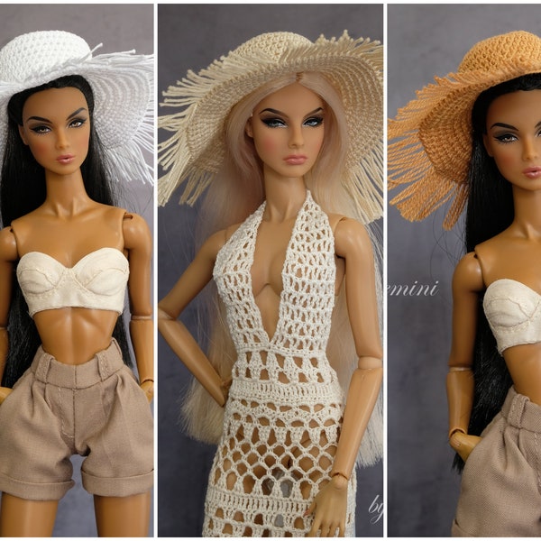 NEW crochet hat accessories for Fashion Royalty FR2 NUFace Poppy Parker Barbie