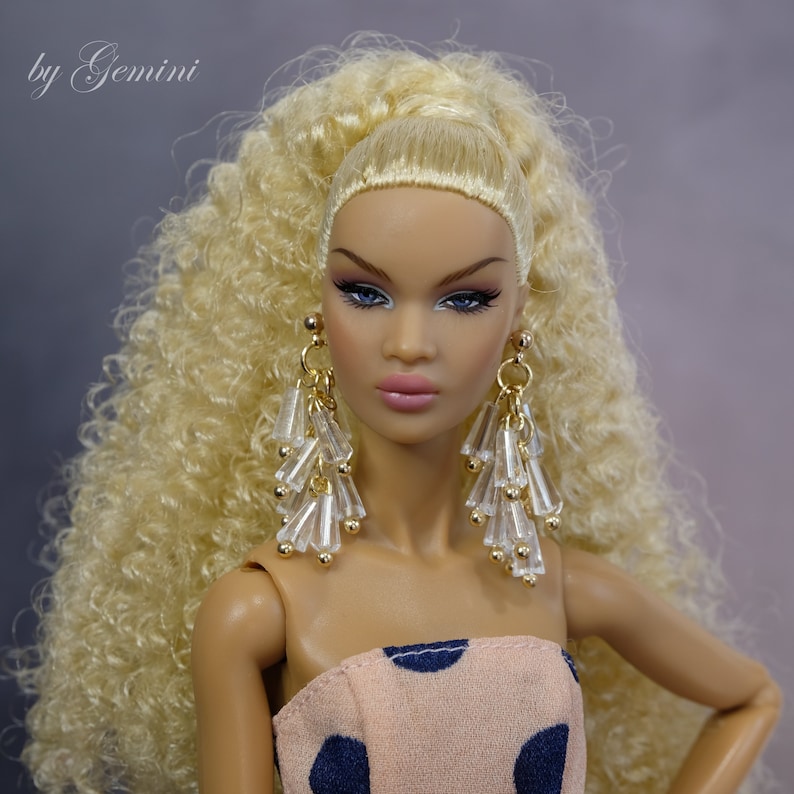 Boucles d'oreilles lustre pour Fashion Royalty Poppy Parker Barbie Momoko Lovetones Mizi Style 7