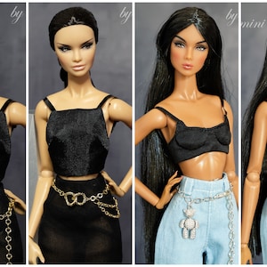 Chain belt for Fashion Royalty Poppy Parker Momoko Lovetones Mizi fashion doll 12 inch 1/6 scale