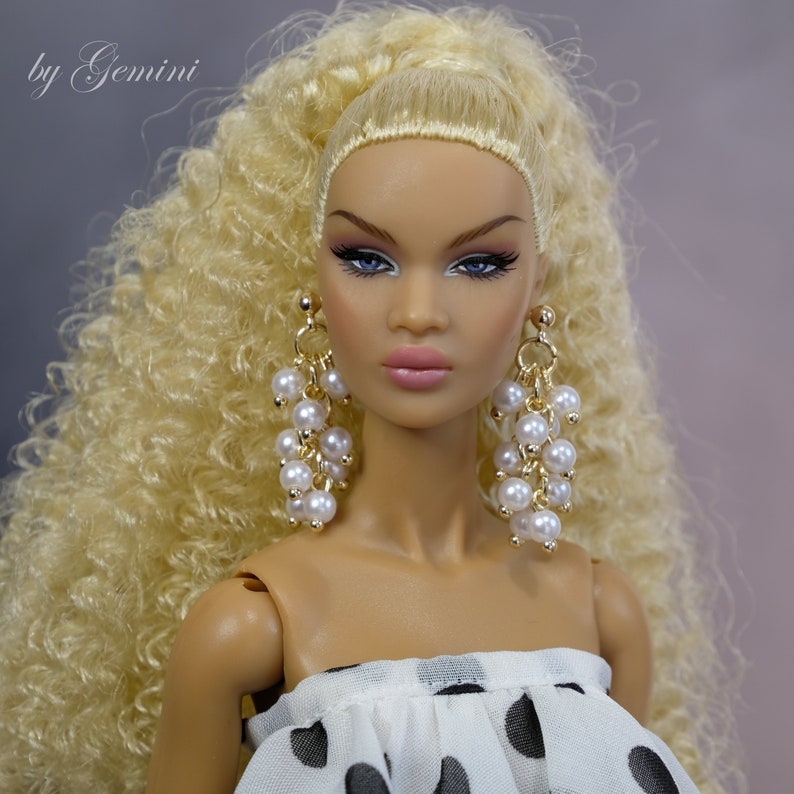 Boucles d'oreilles lustre pour Fashion Royalty Poppy Parker Barbie Momoko Lovetones Mizi Style 6