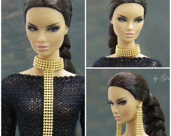 Earrings necklace for Fashion Royalty Poppy Parker Momoko Lovetones Mizi fashion doll 12 inch 1/6 scale