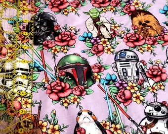 floral star wars fabric