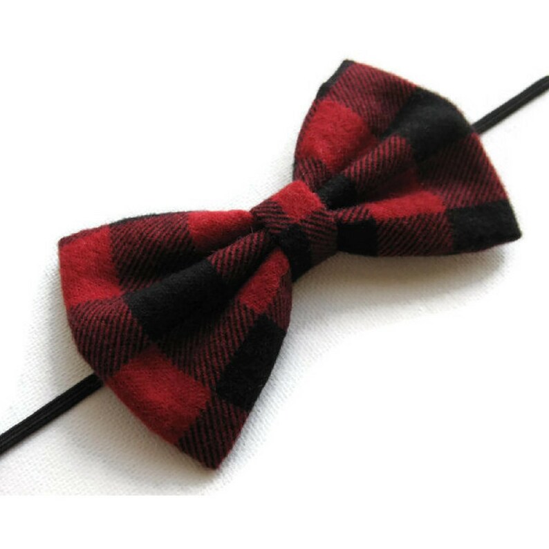 Christmas Baby Headband Plaid Baby Bow Headbands Red Black Etsy