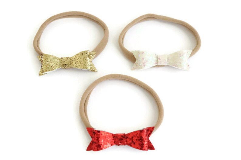 Glitter Bow Headband Baby Bow Headband Baby Hair Bands Etsy